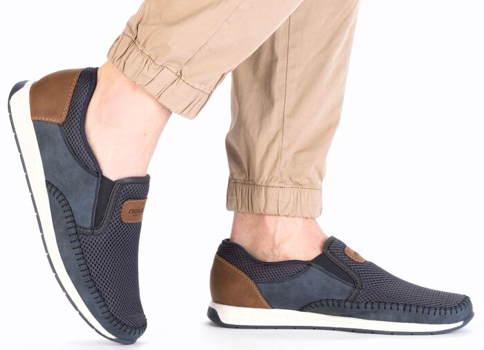 Rieker, sommerliche Herren-Slipper, mit Gummizug 